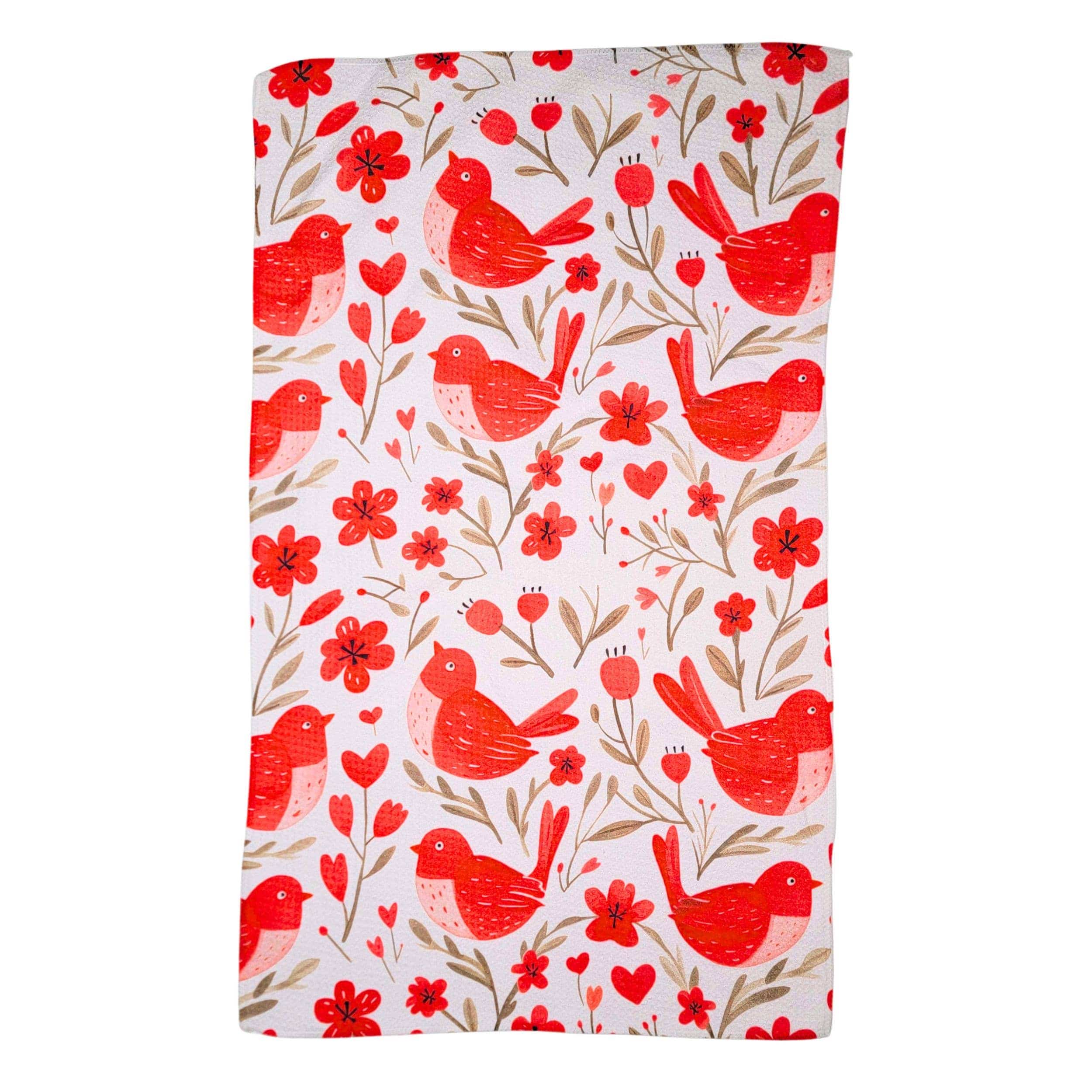 Driftless Studios Love Birds Valentine's Day Waffle Towels - Home Decor
