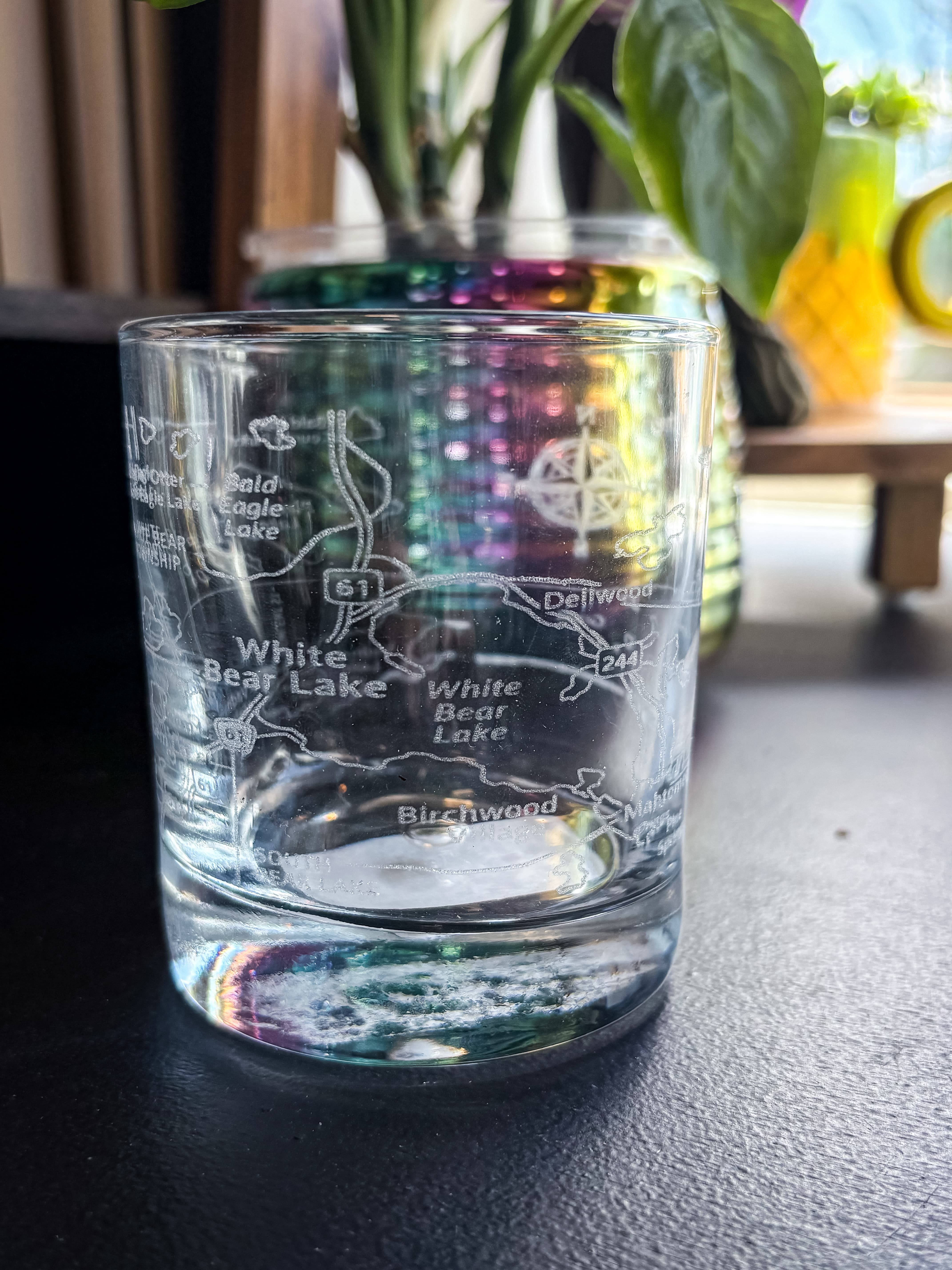 #1 HRB (Wholesale by from Mitch #311) Glass Ball Low Ball City Map Etched Glass