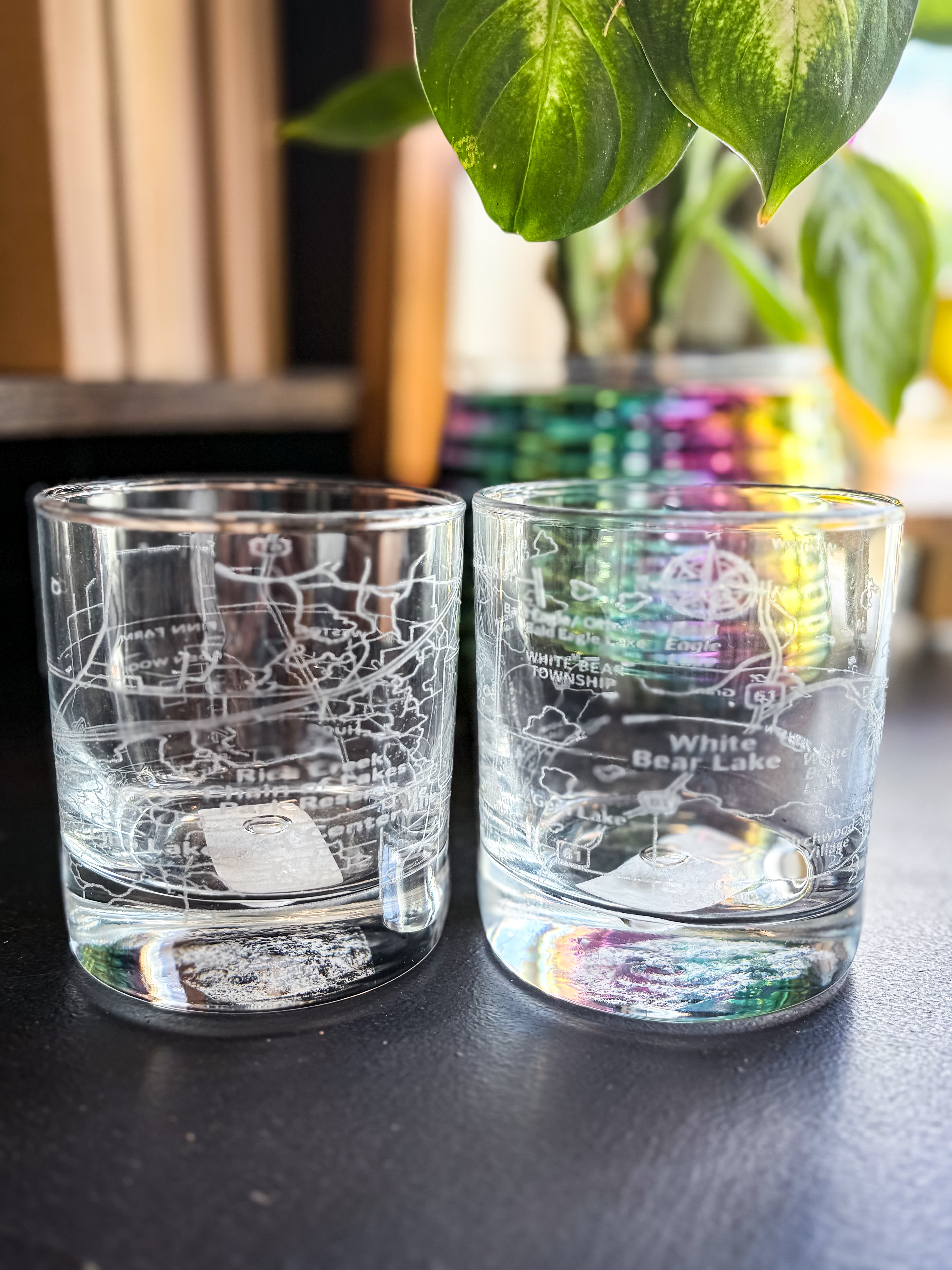 #1 HRB (Wholesale by from Mitch #311) Glass Ball Low Ball City Map Etched Glass