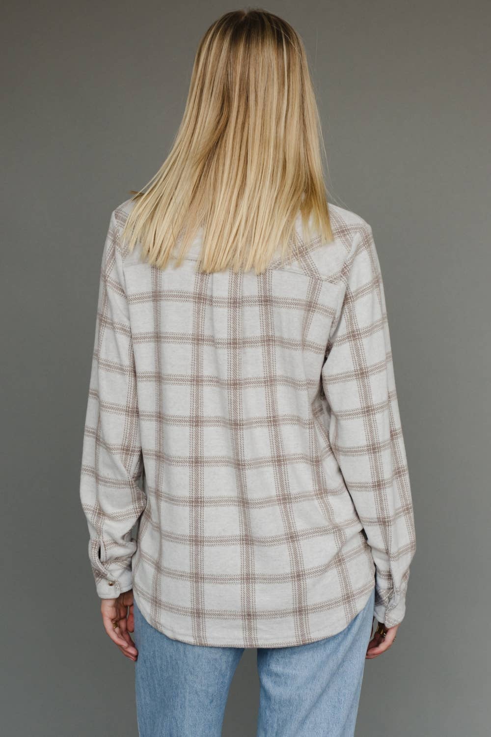 Panache Apparel Co. Lt. Tan & Brown Plaid Button Up