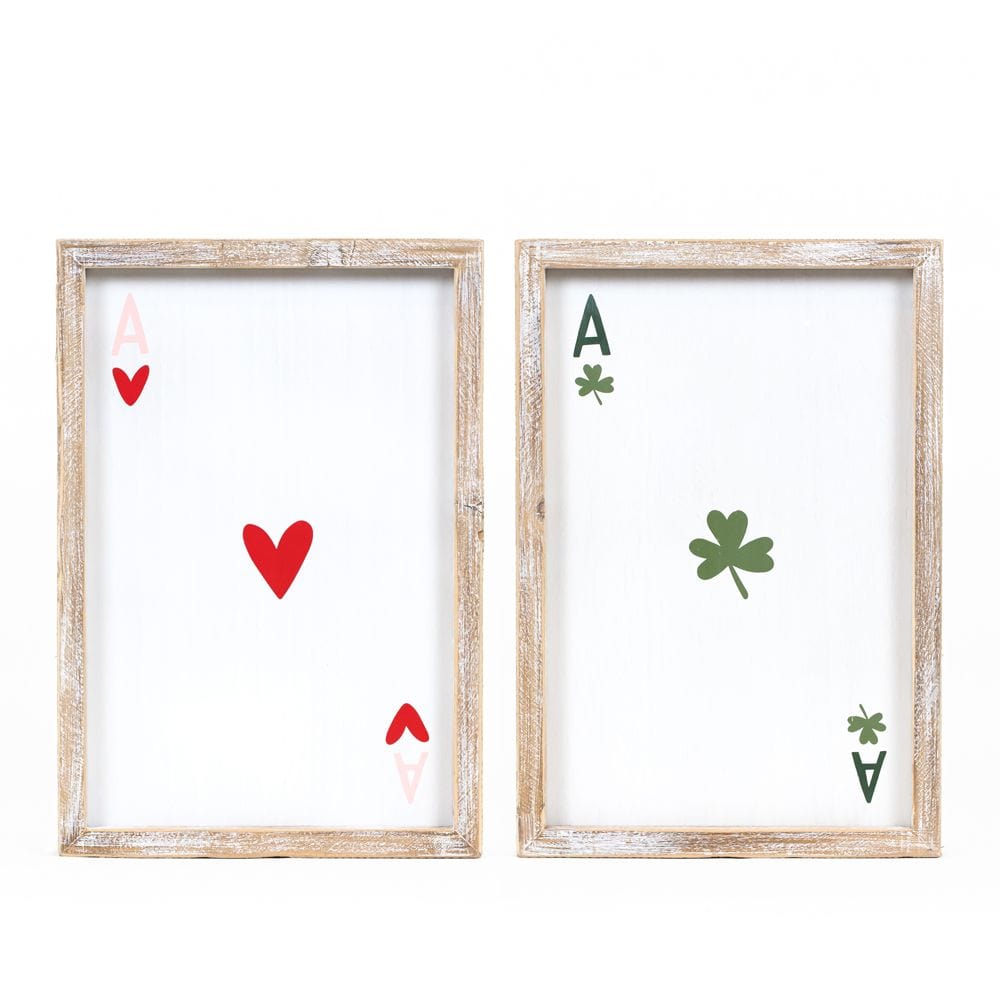 MJJ #8 (Melissa) Reversible Wood Sign Lucky In Love Reversible Wood Frame Sign