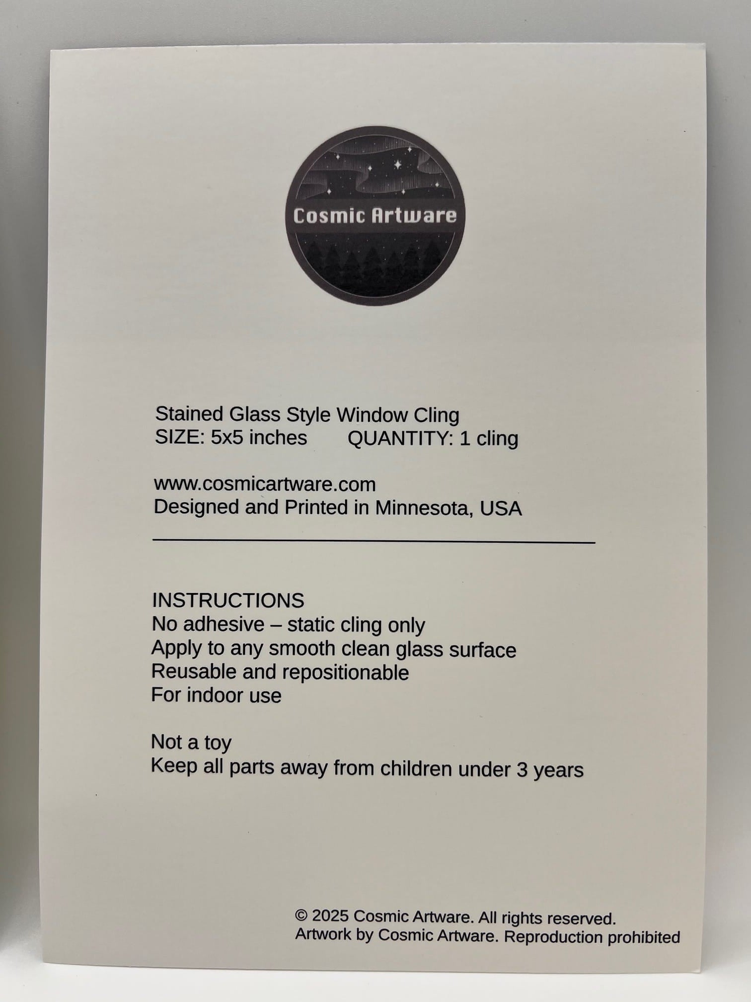 Luna Moth Stained Glass Window Cling