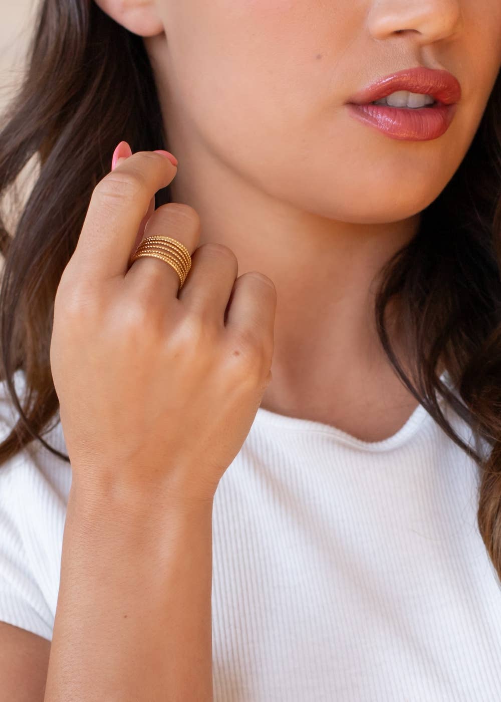 Panache Apparel Co. Luxe Gold Dainty Multi-Strand Ring