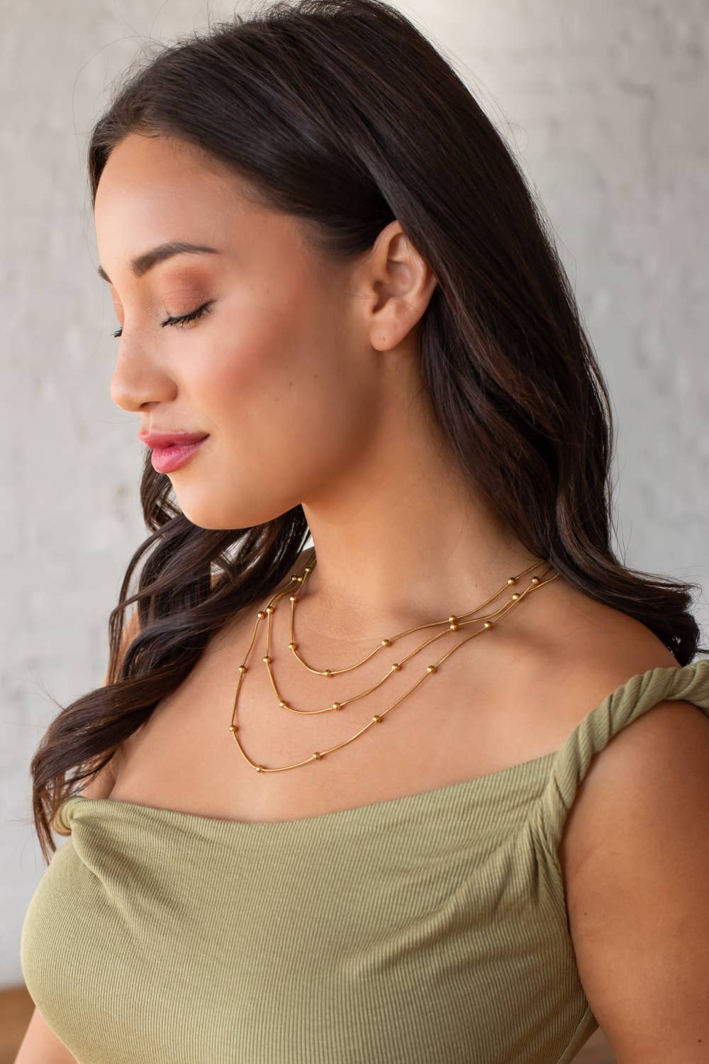 Panache Apparel Co. Luxe Gold Layered Beaded Necklace