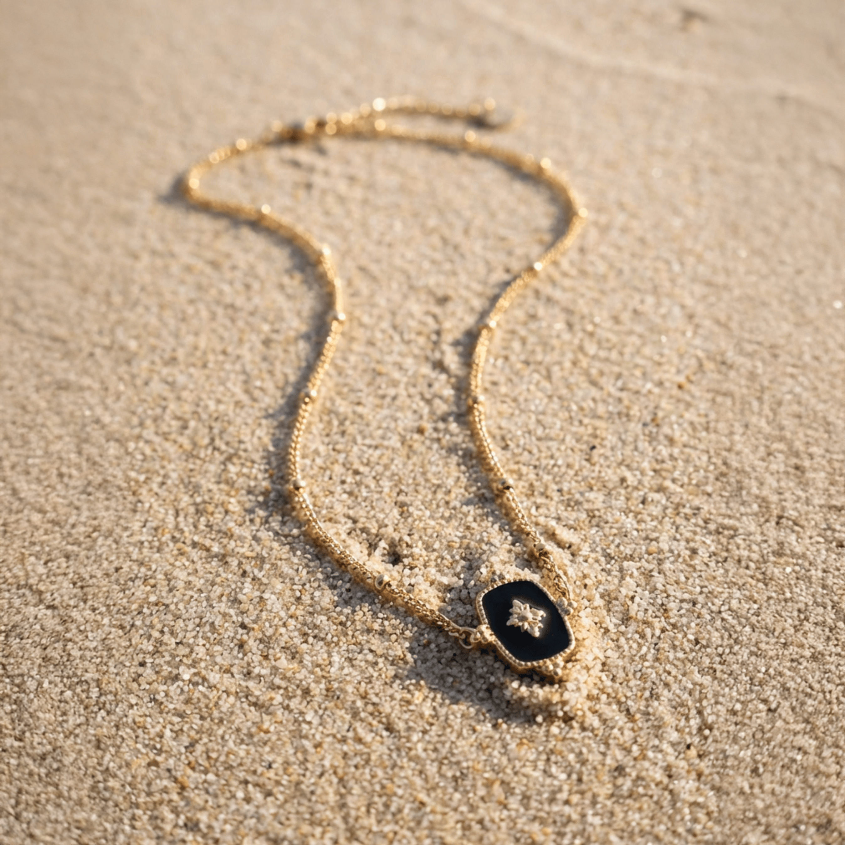 Panache Apparel Co. Luxe Gold Necklace with Black & Gold Pendant