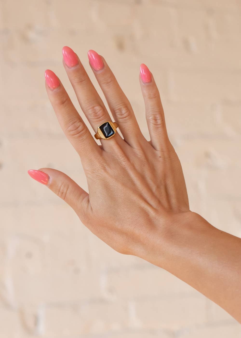 Panache Apparel Co. Luxe Gold Ring with Black Stone