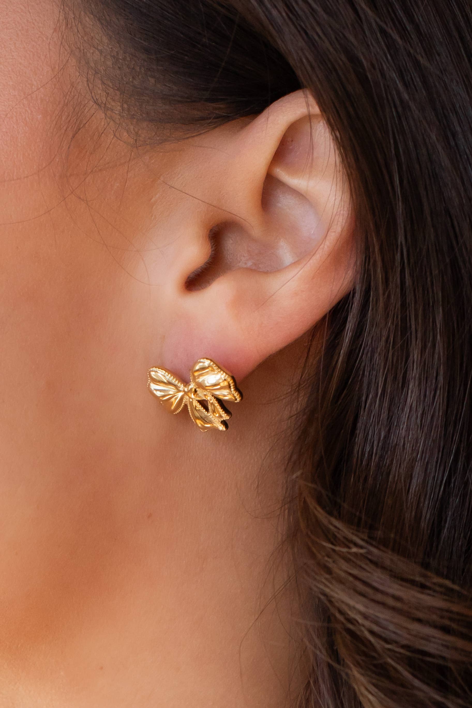 Panache Apparel Co. Earrings Luxe Gold Small Bow Earrings