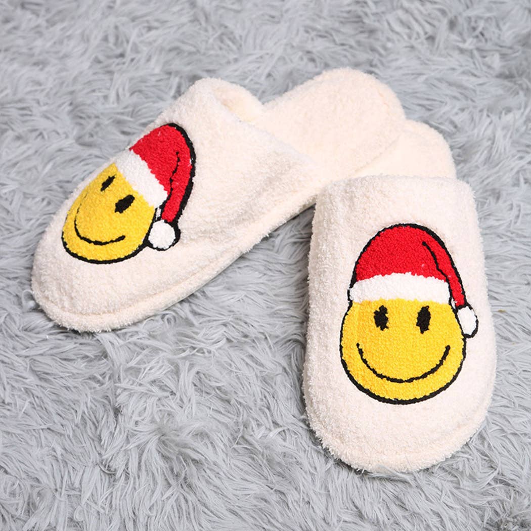 Luxury Soft Smiley Fave Santa Slippers