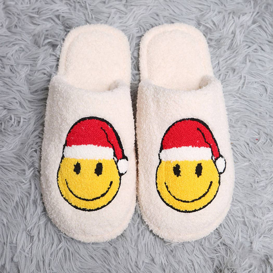 Fashion City Luxury Soft Smiley Fave Santa Slippers