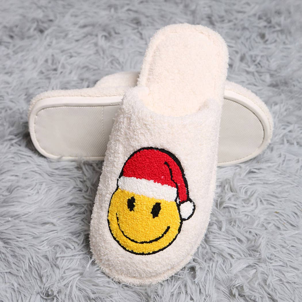 Luxury Soft Smiley Fave Santa Slippers