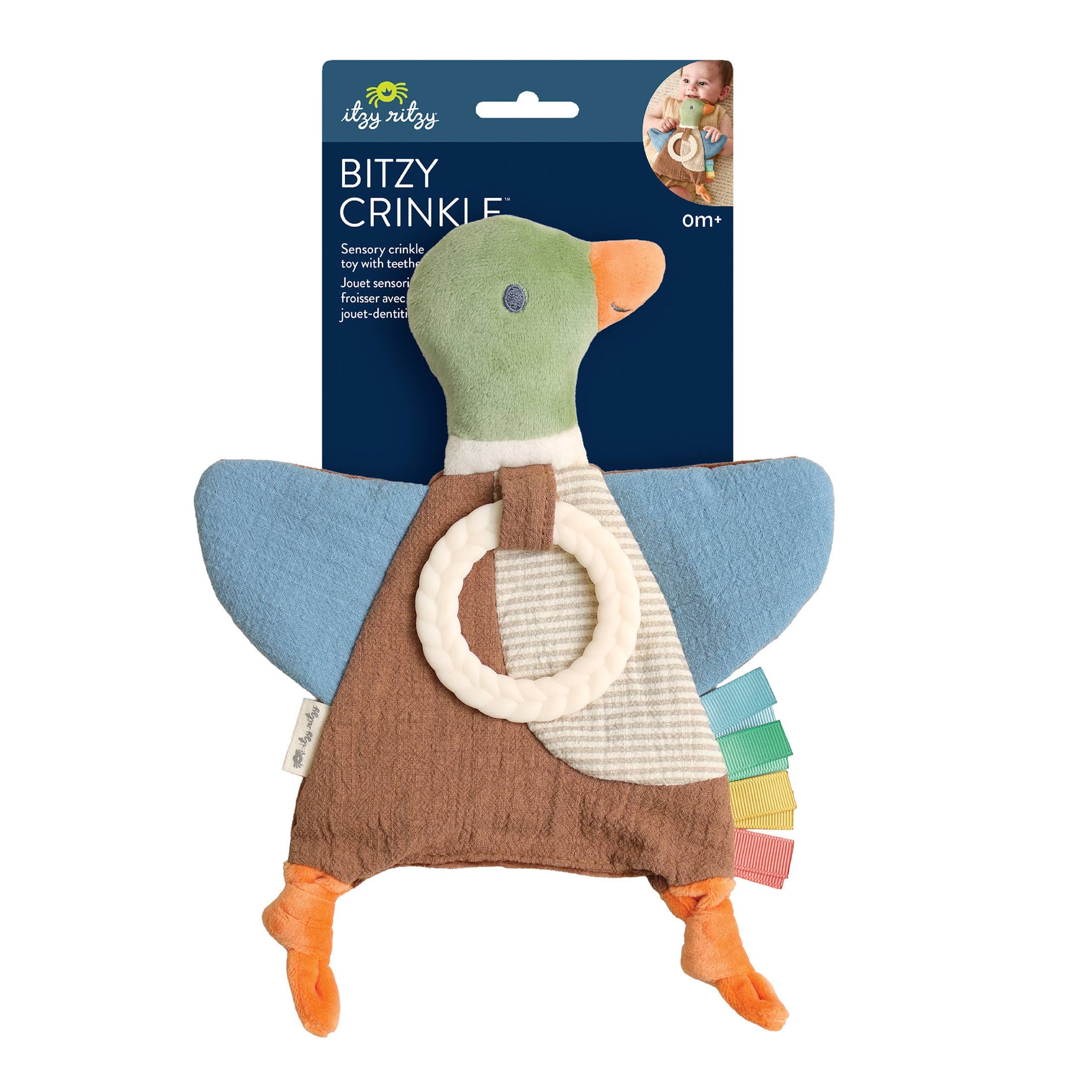 Itzy Ritzy Baby Toy Mallard Duck Bitzy Crinkle™