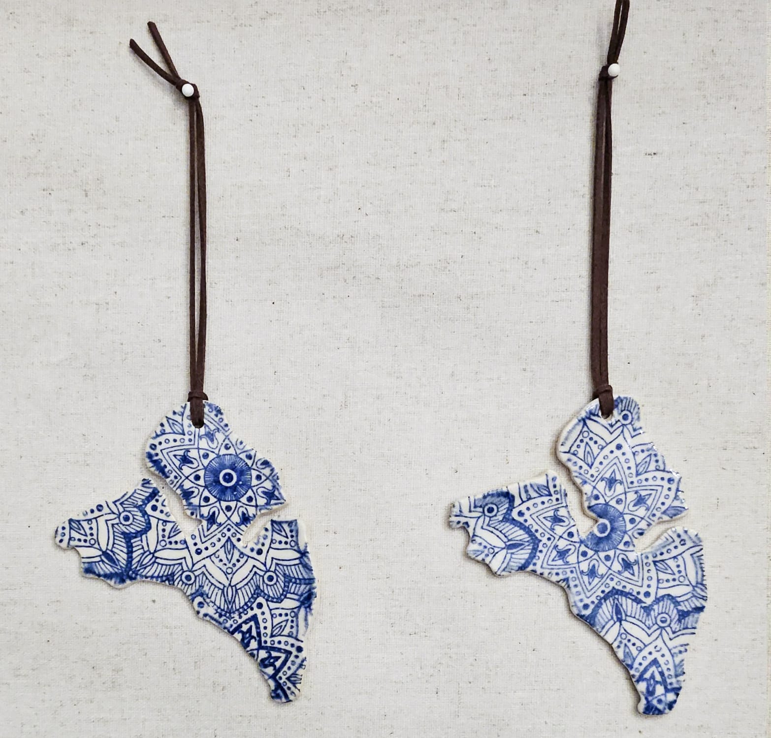Mandala Ceramic Lake Ornament