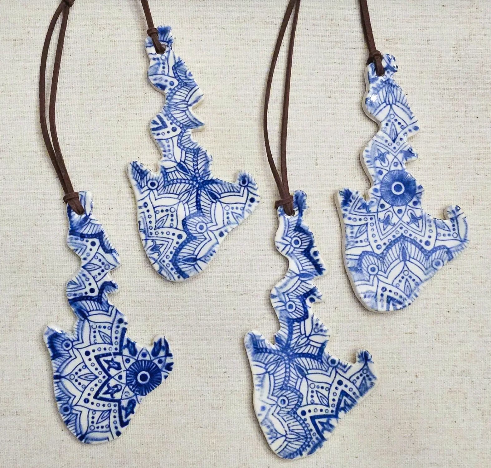 Mandala Ceramic Lake Ornament