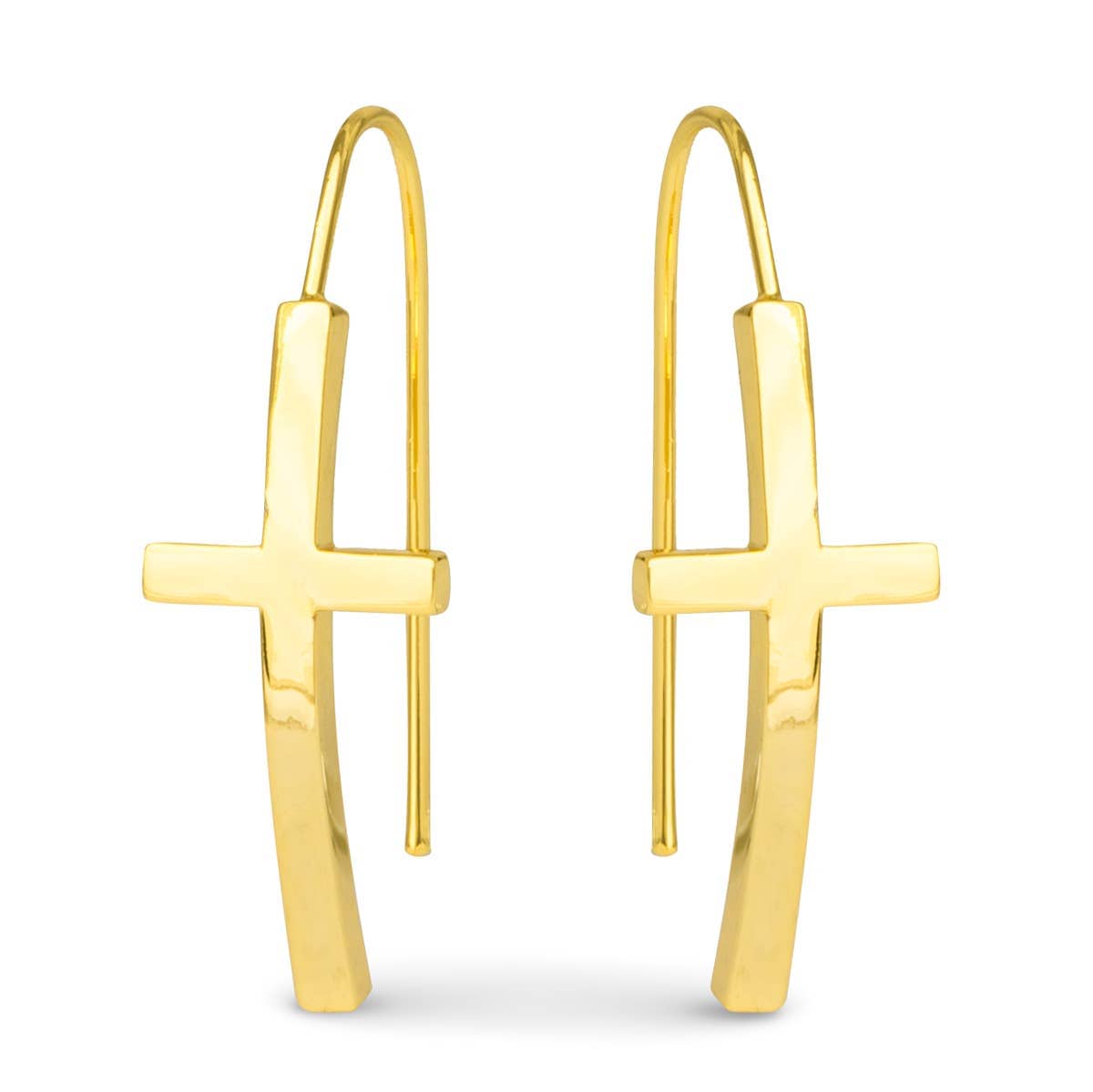 Amanda Blu Maria Polished Cross Drops Gold