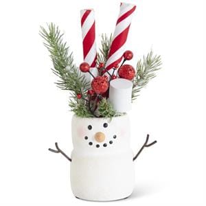 MJJ #8 Seasonal Decor Marshmallow Snowman Premade w/Peppermint