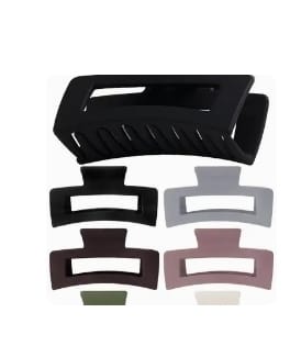 Matte Neutral Wide Block Y2K Clip Hair Claw