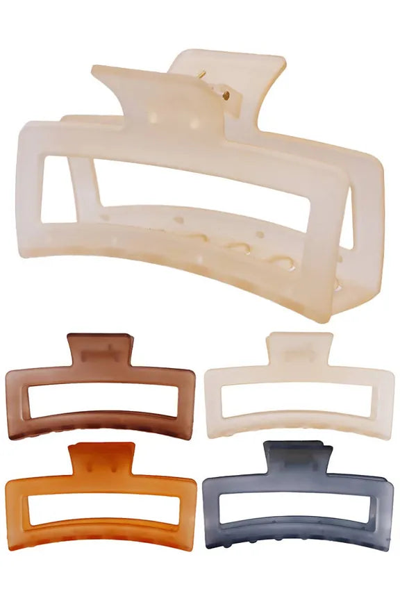 Matte Translucent Extra Wide Block Hair Claw