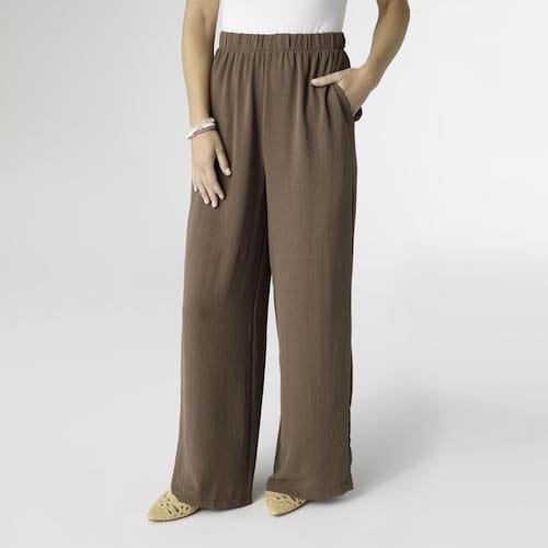 CoCo Carmen Maya Chocolate Mousse Flowy Wide Leg Pant