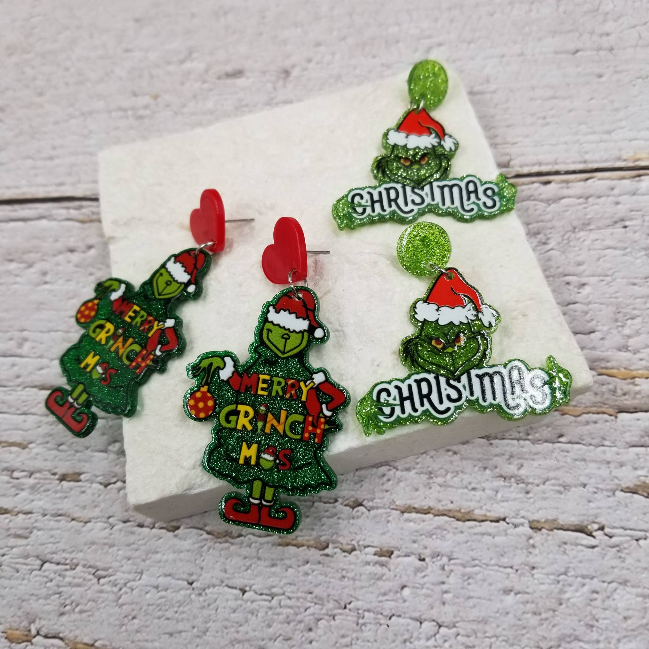 Mean One Dangle Christmas Earrings