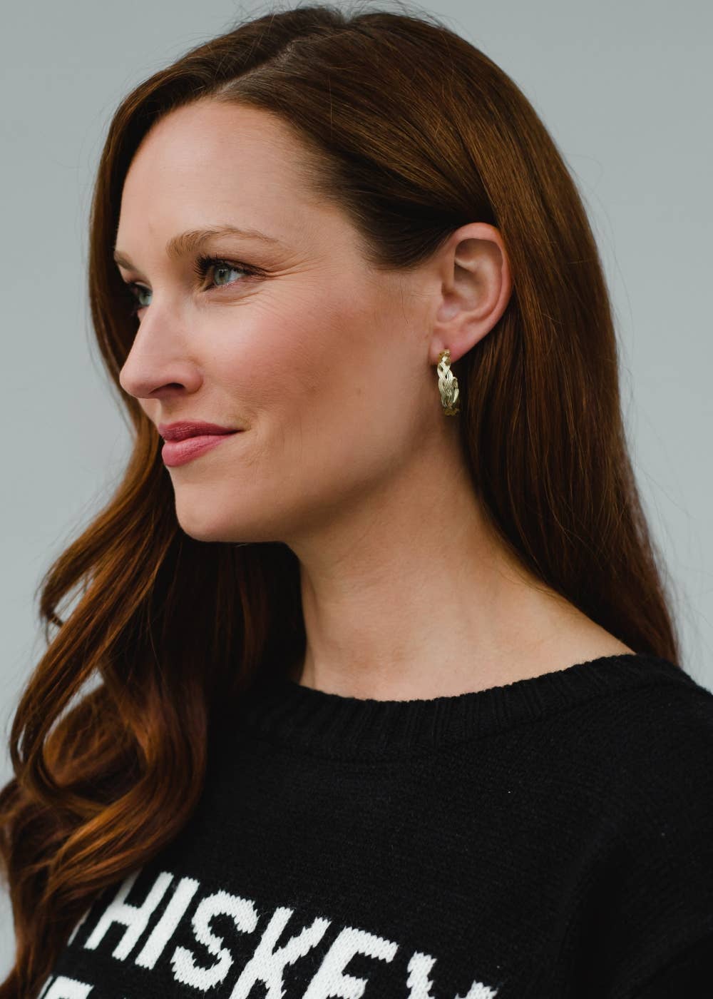 Medium Gold Braided Hoop Earrings