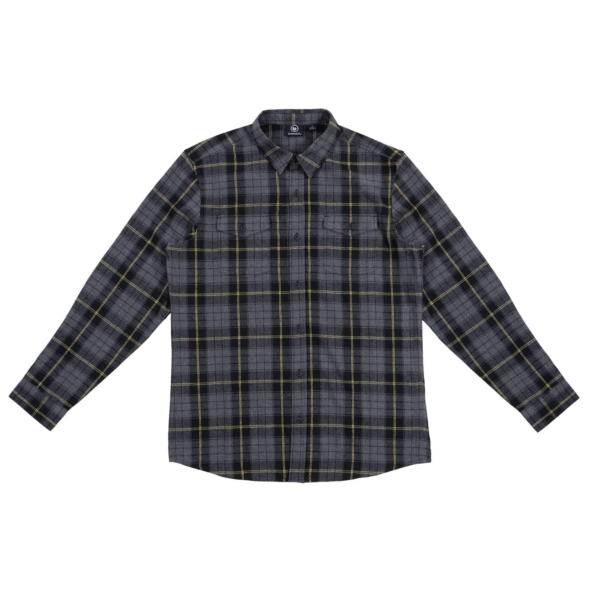 Mens Black & Yellow Flannel Shirt