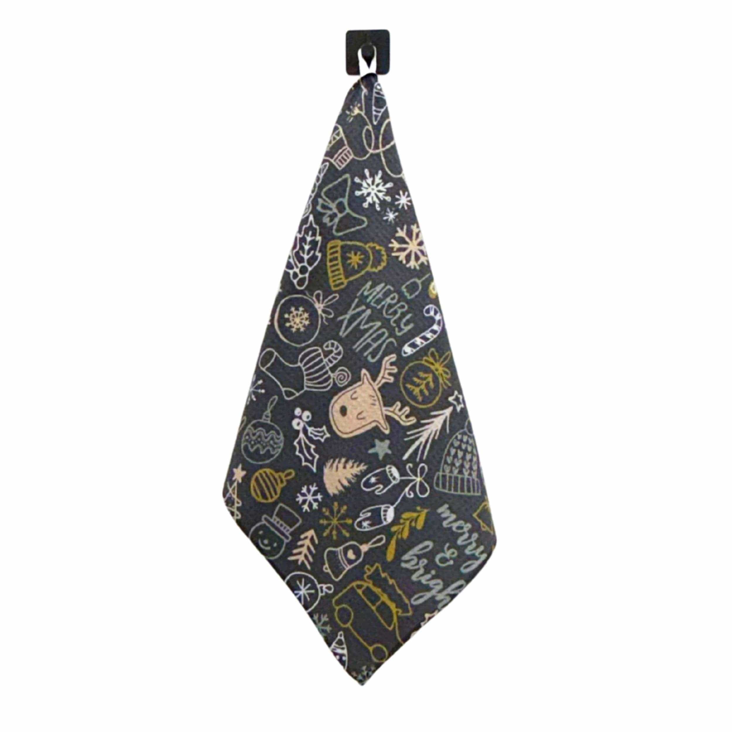 Driftless Studios Kitchen Towel Merry Christmas Collage Waffle Towels