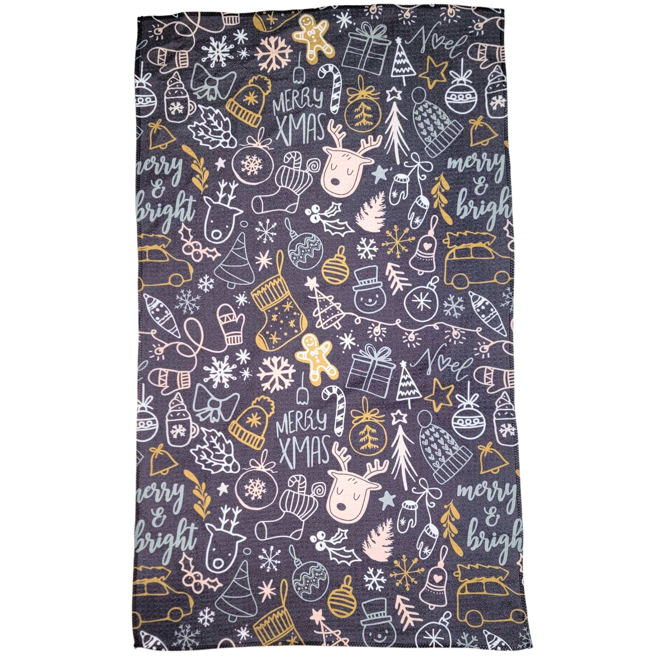 Merry Christmas Collage Waffle Towels