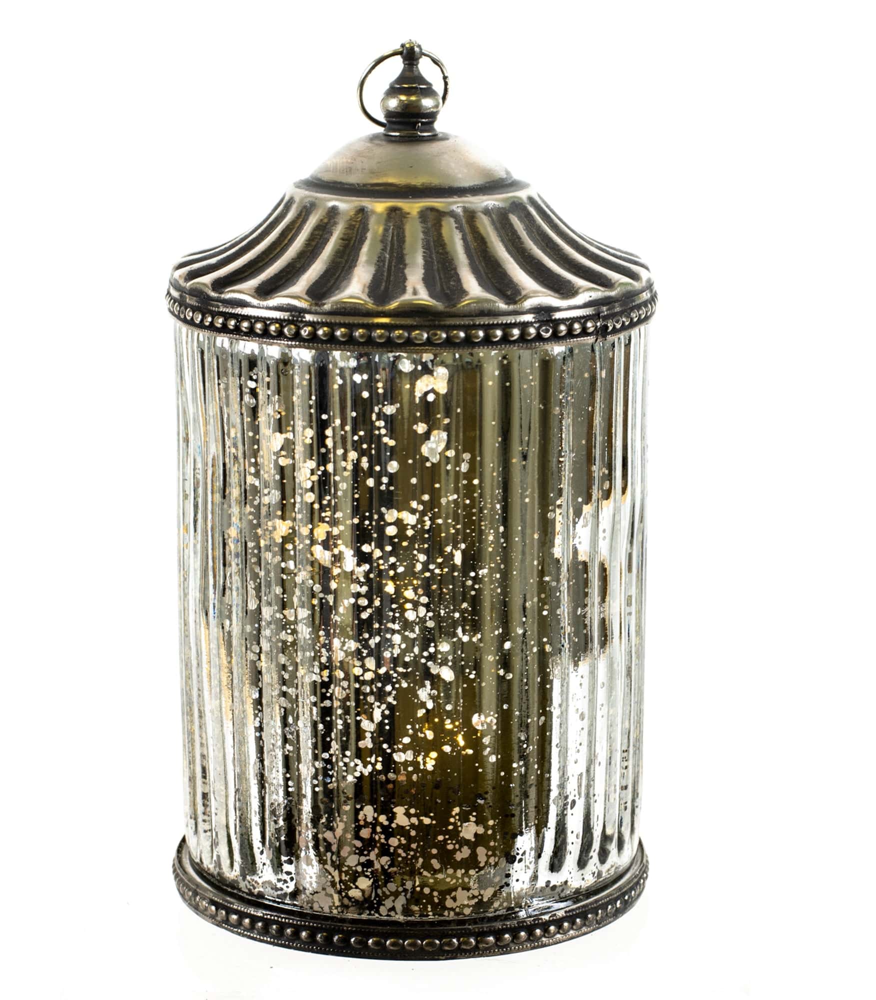 Oak Street Home Decor Metallic Silver LED Cylinder