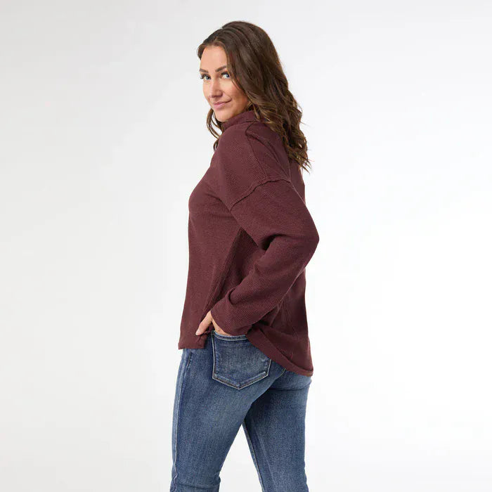 Michela Long Sleeve V-Neck Top