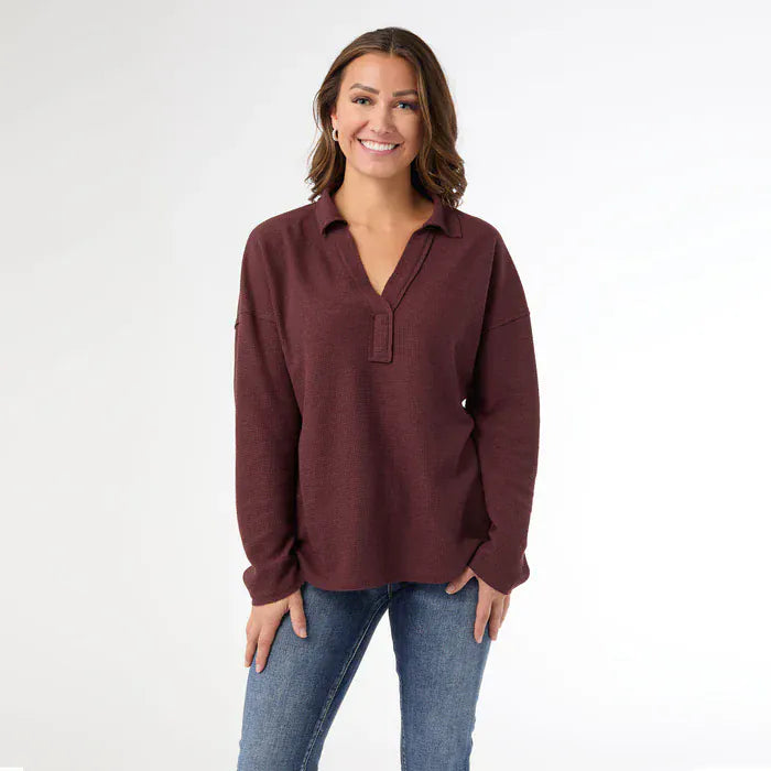 CoCo Carmen Sweater Michela Long Sleeve V-Neck Top
