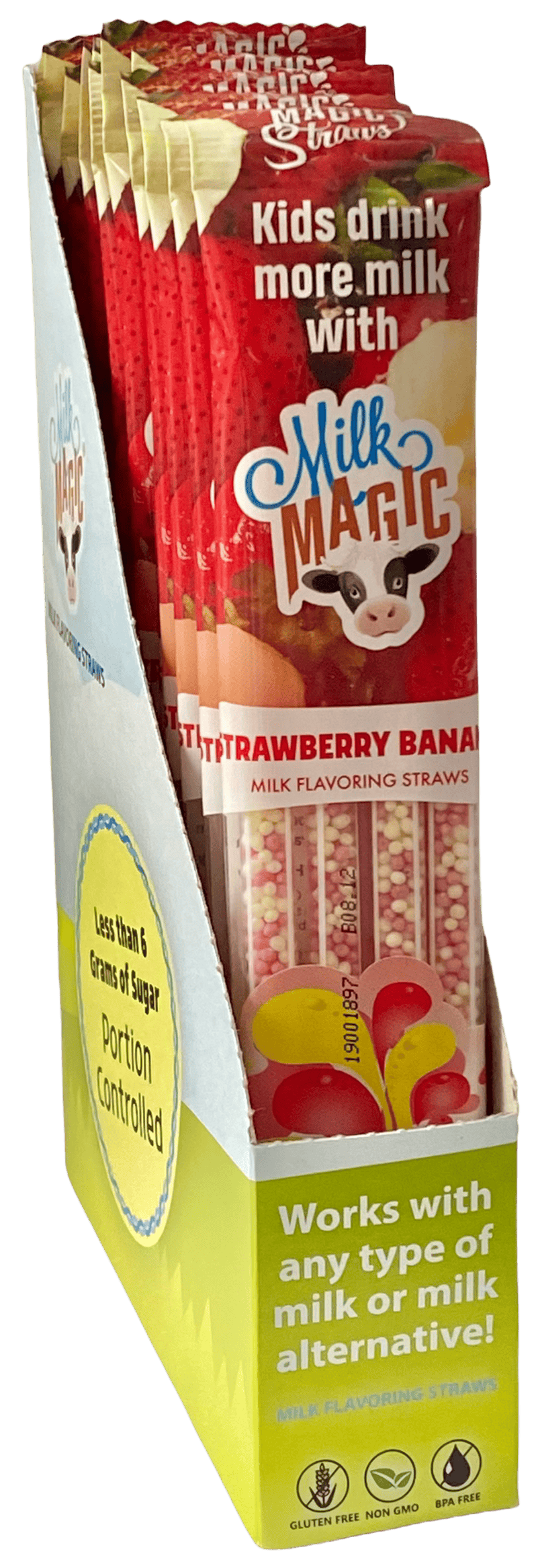 Milk Magic Strawberry Banana Milk Flavoring Straws