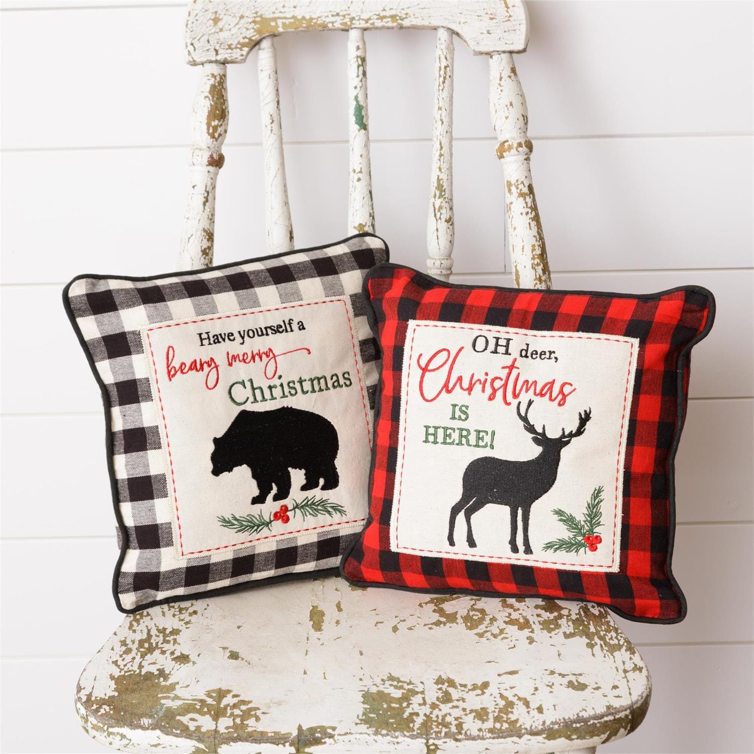 Mini Check Christmas Pillow