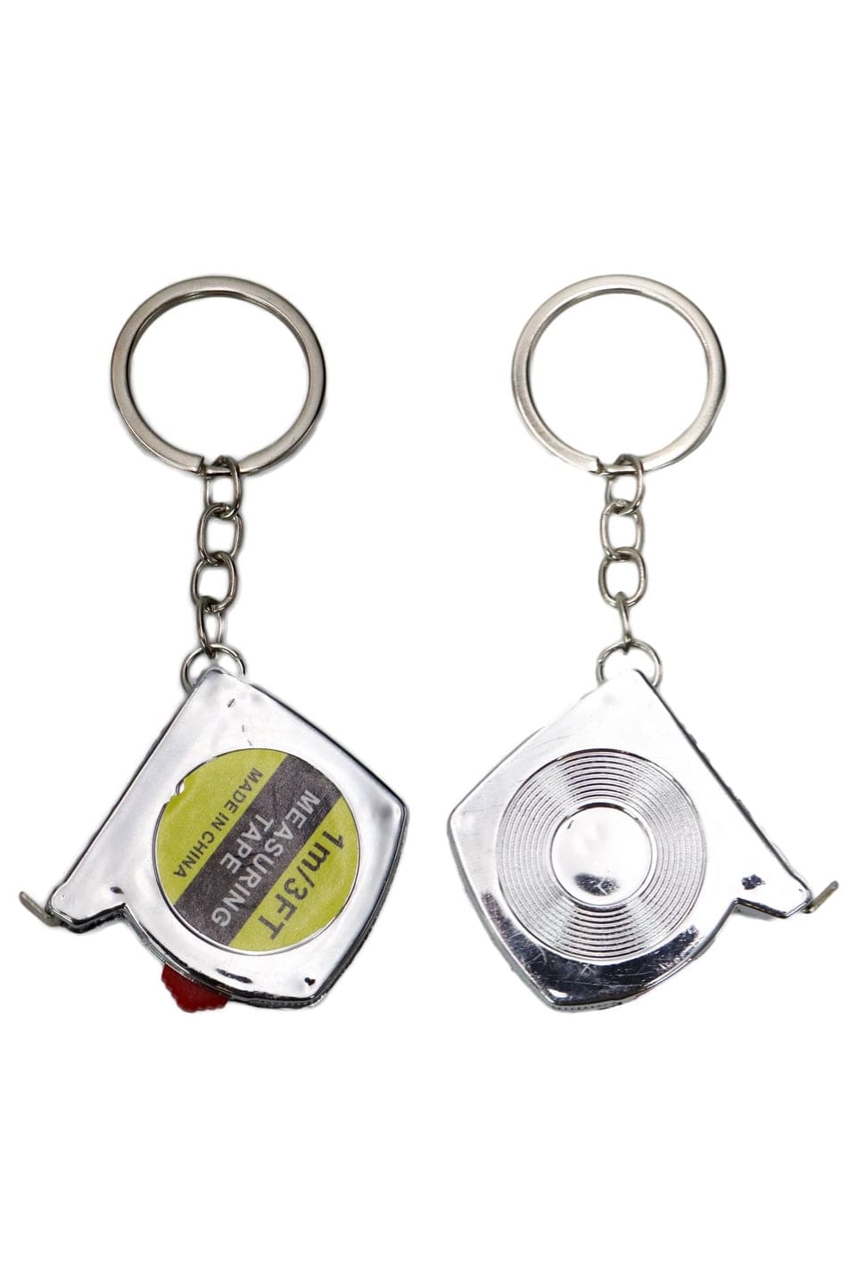 MJJ #8 (Melissa) Tape Measure Mini Silver Measuring Tape Keychain