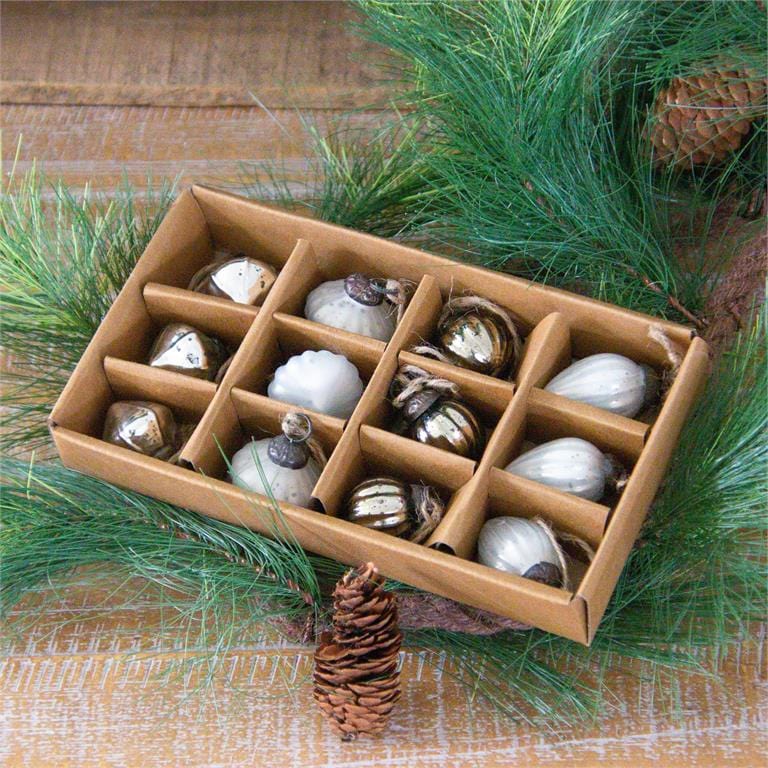 Audrey's Seasonal Decor Mini Silver Mercury Glass Ornaments