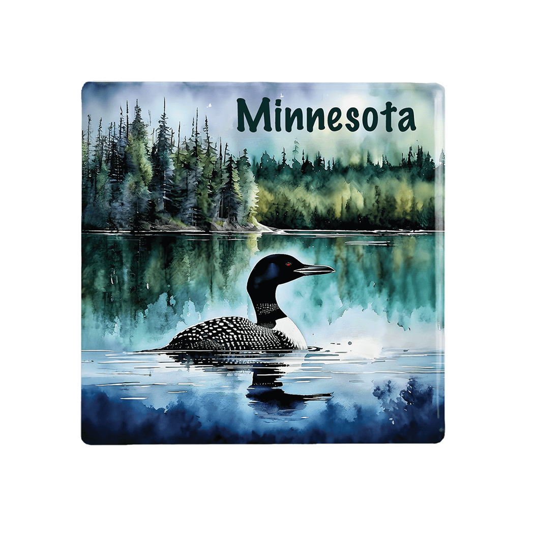 Minnesota Blue Bayou Loon Ceramic Coaster