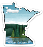 Minnesota Coordinates Vinyl Sticker