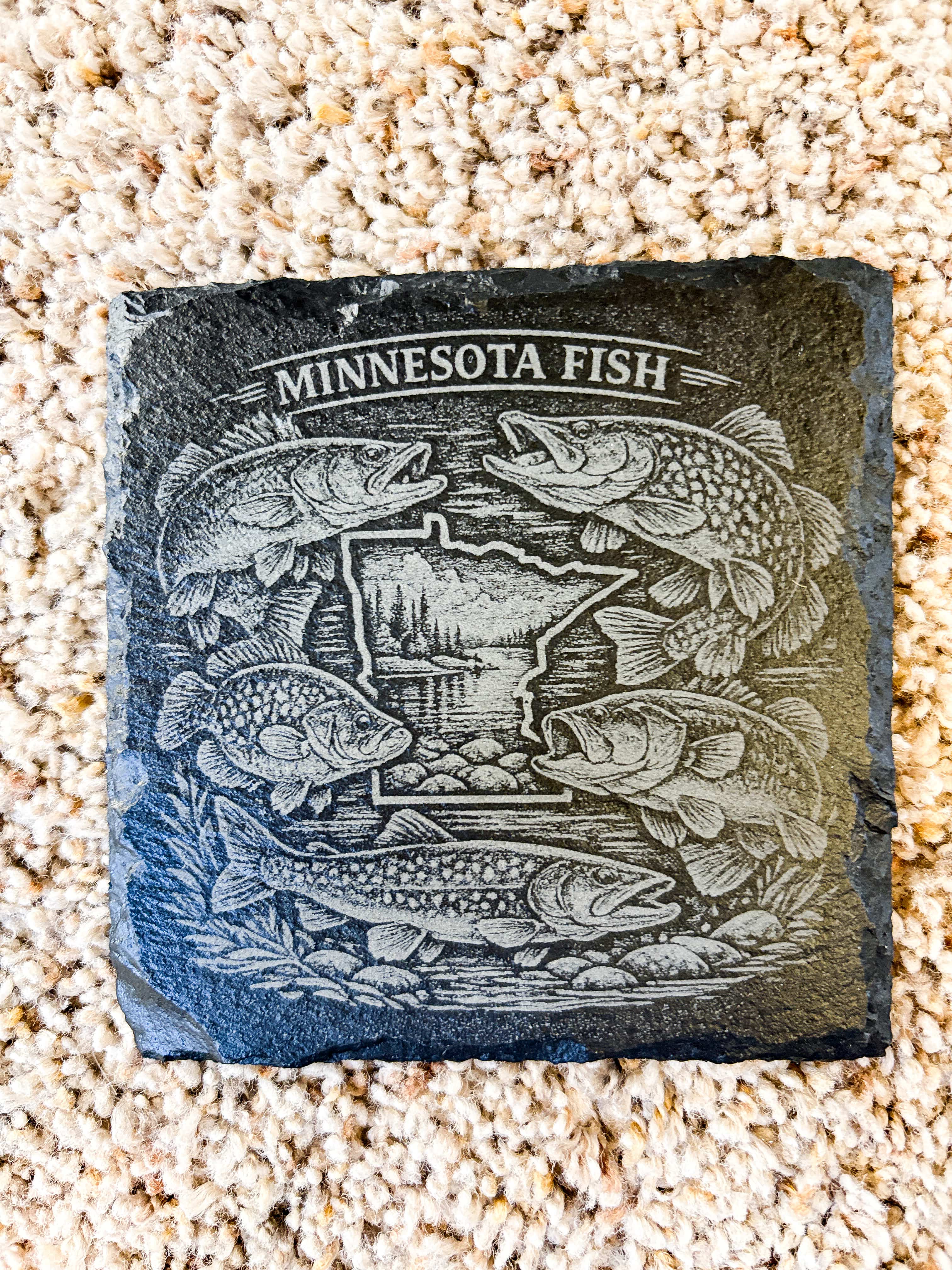 Minnesota Fish Engraved Coaster