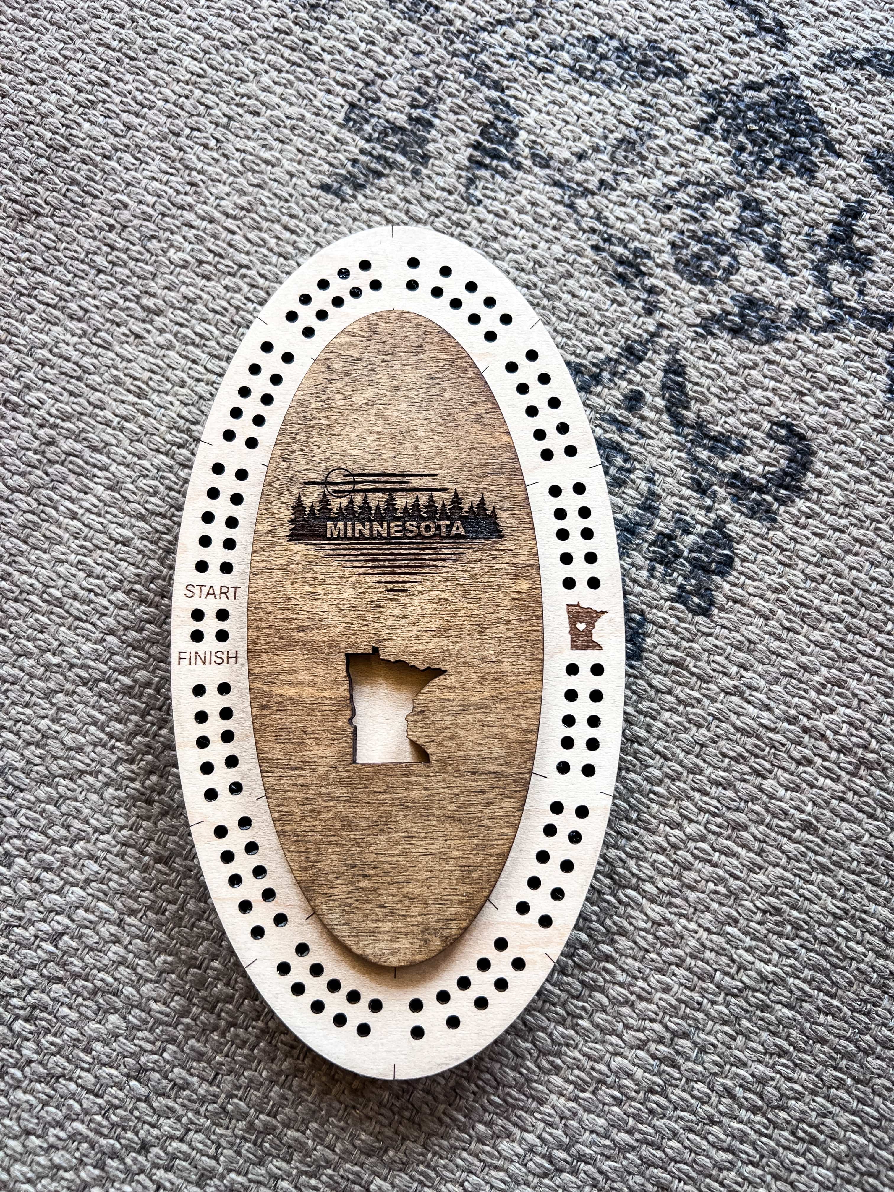 Humble Roots Boutique Game Minnesota Handmade Wood Cribbage Board