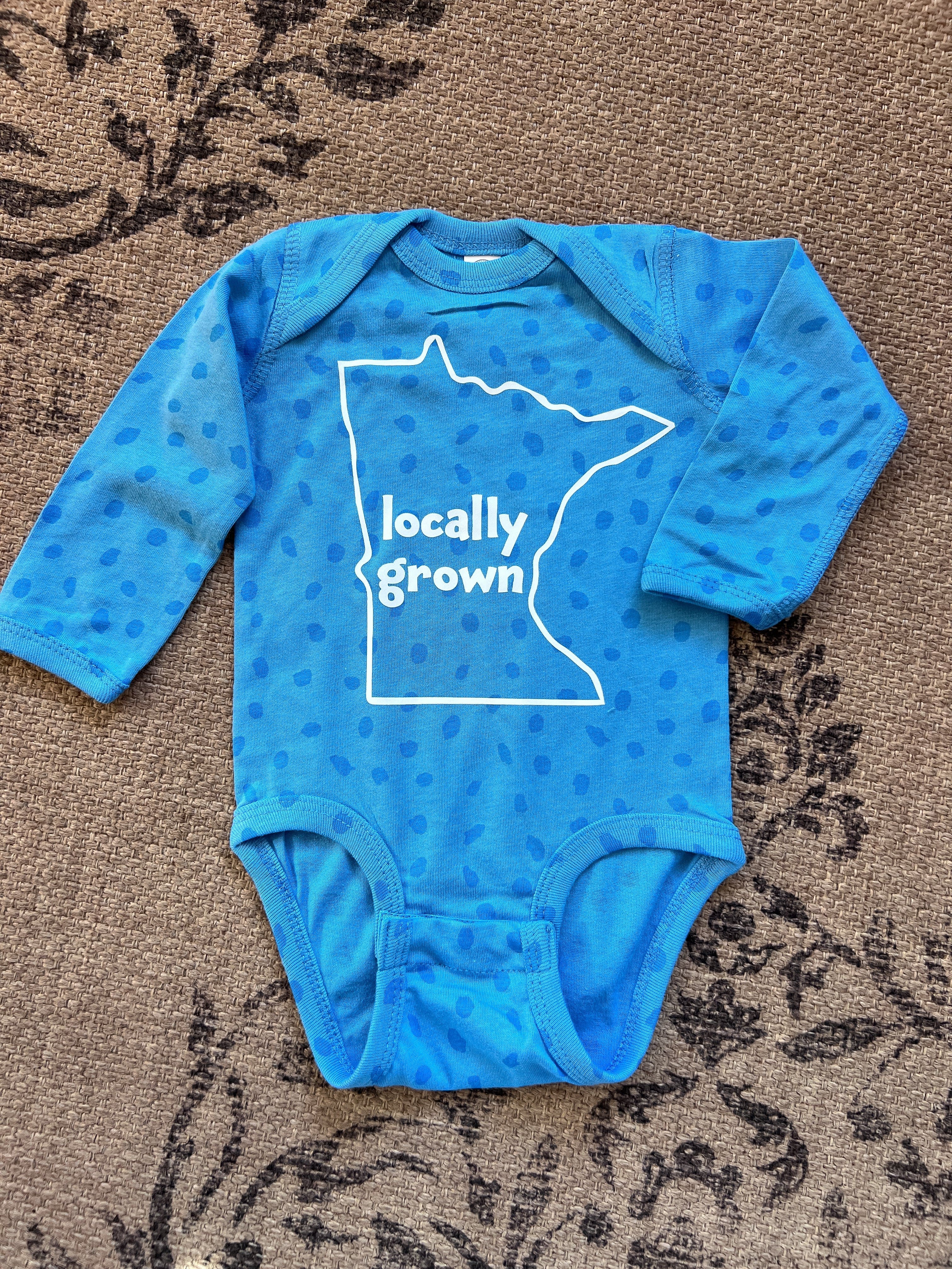 Humble Roots Boutique Onesie Minnesota Locally Grown Baby Onesie