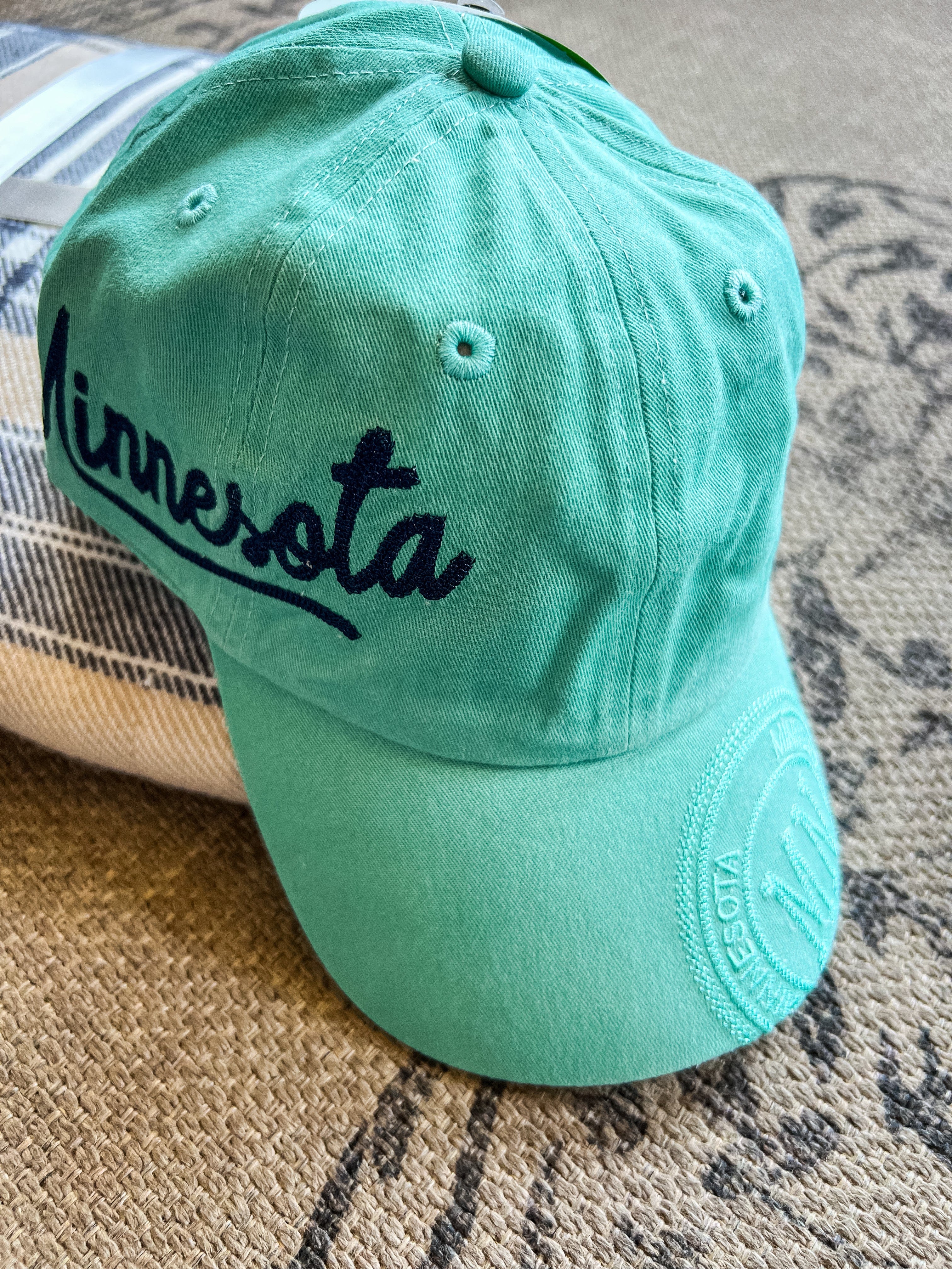 Minnesota Stamp Teal Baseball Hat