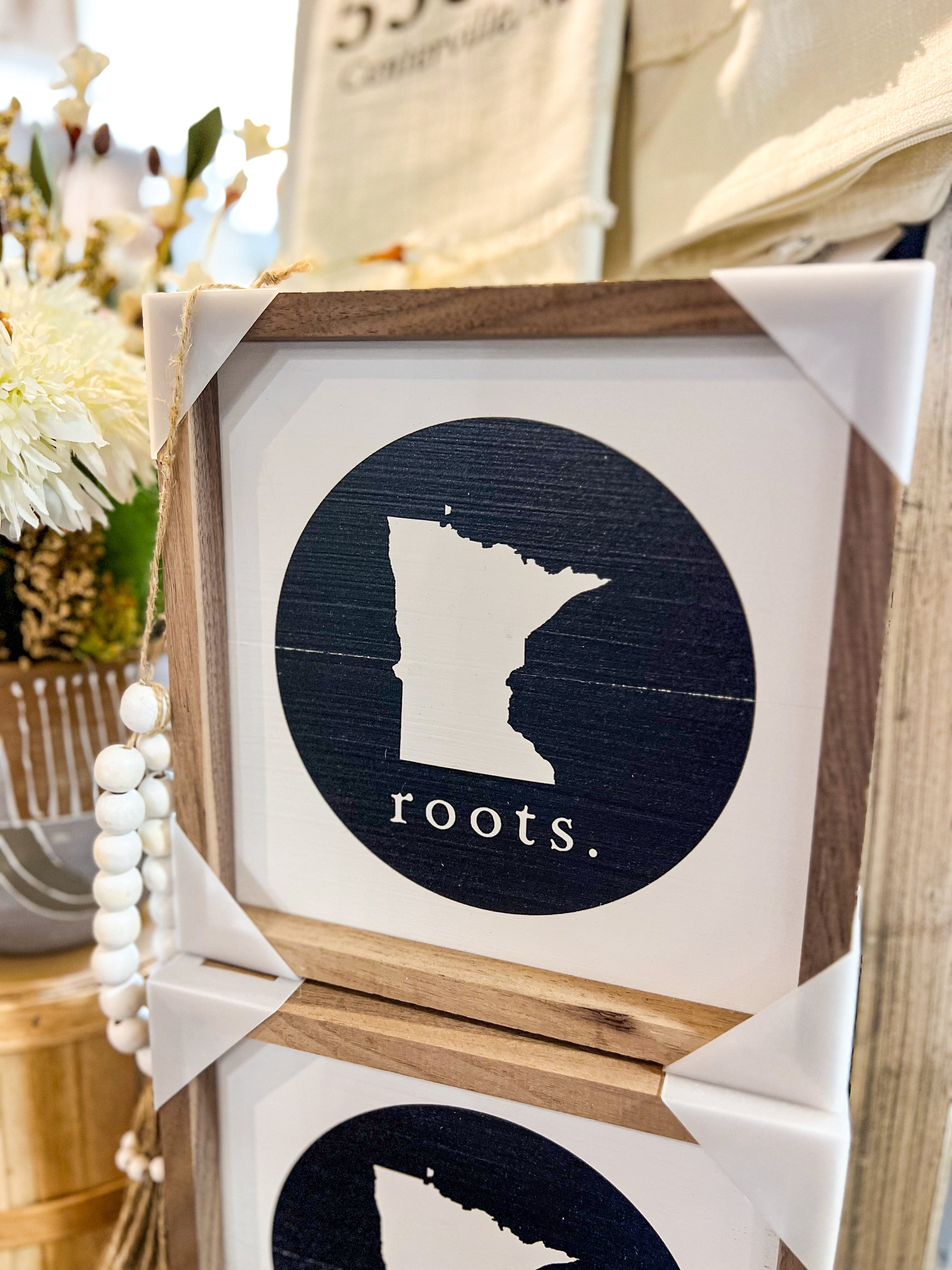 Minnesota State Roots Sign - 8x8