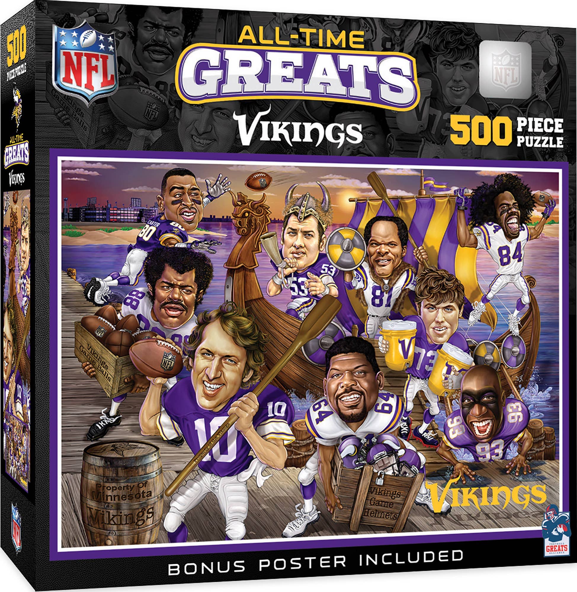 Masterpieces Puzzles Minnesota Vikings - All Time Greats 500 Piece Puzzle