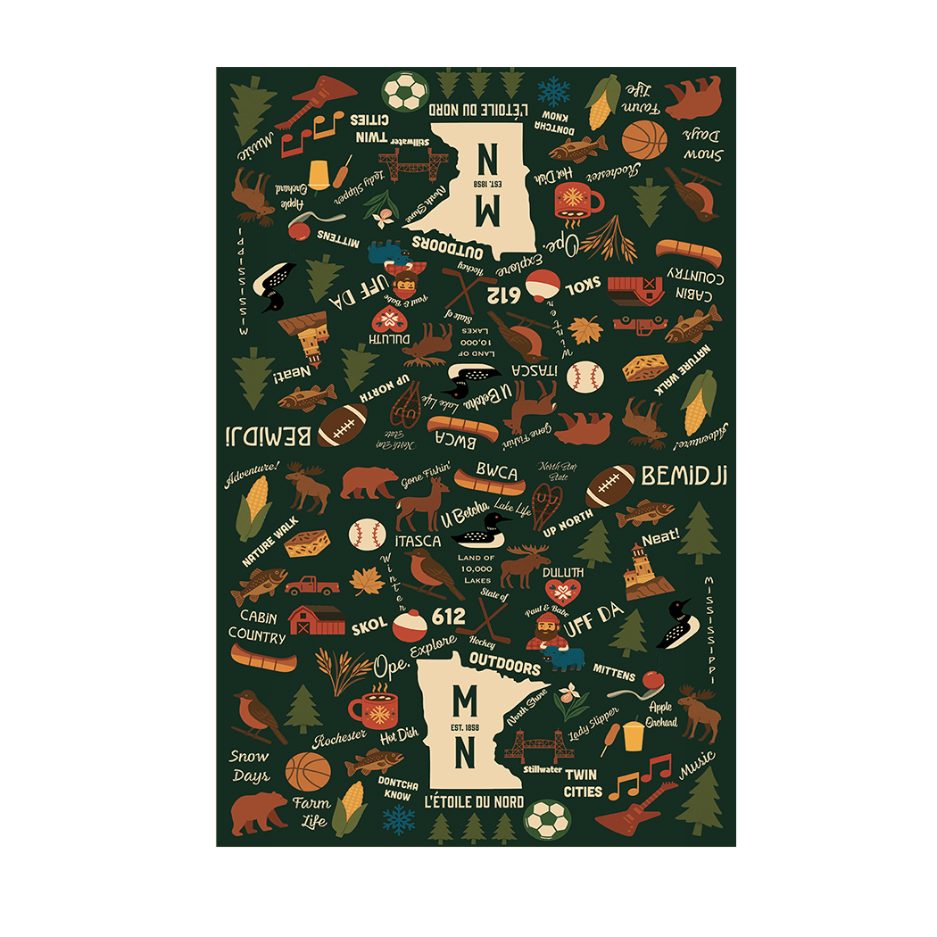 Token Atelier Dish Towel Minnesota Wallpaper Collage Waffle Kitchen Towel