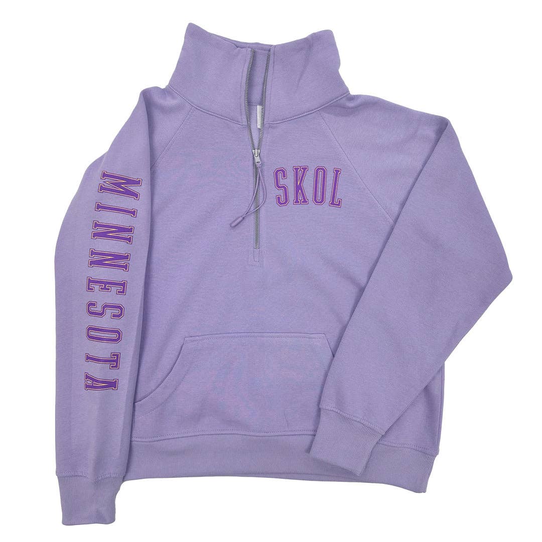 MN Varsity Boxy Half Zip - Women's: Orchid / Medium
