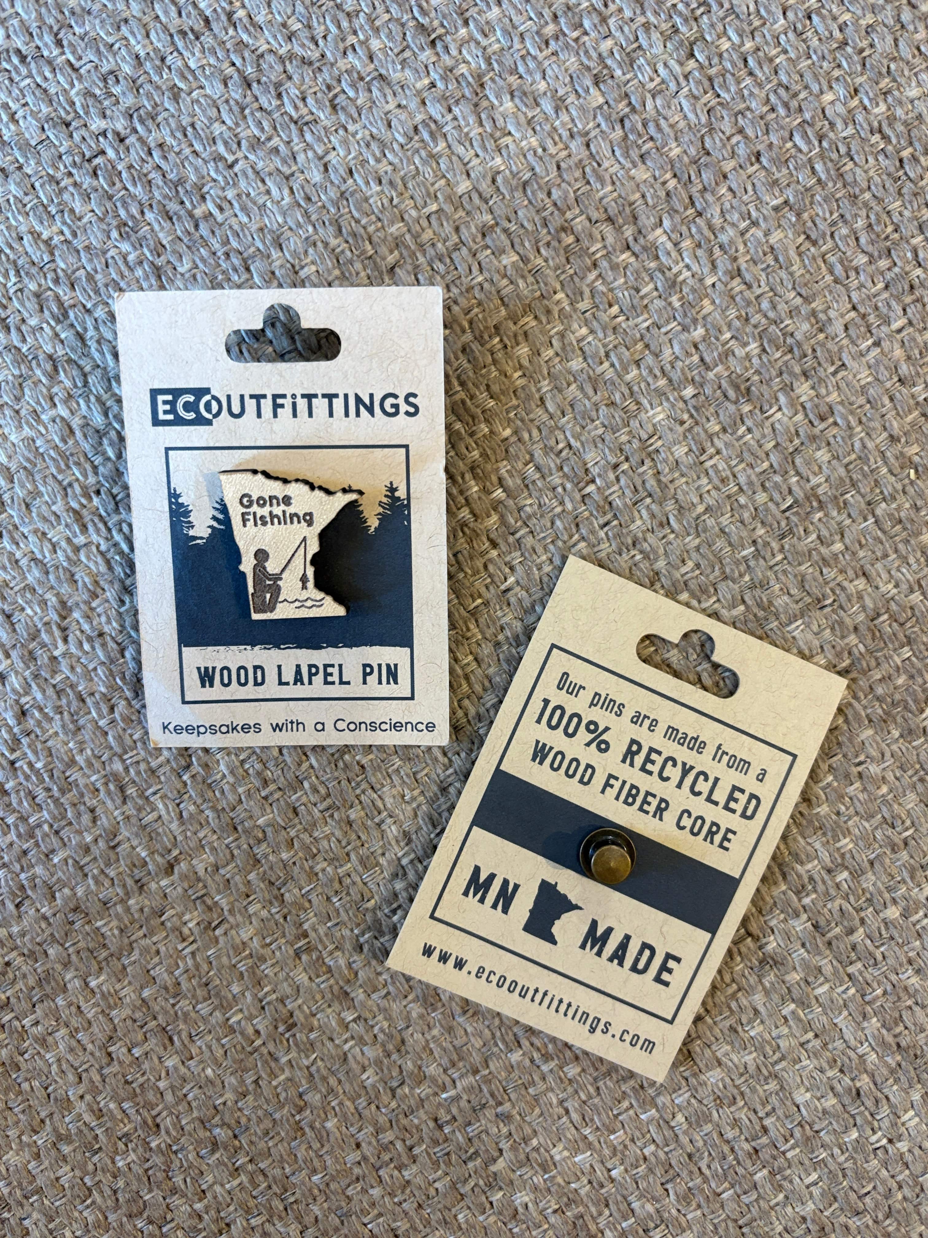 Eco Outfitters Lapel Pin MN Wood Lapel Pin