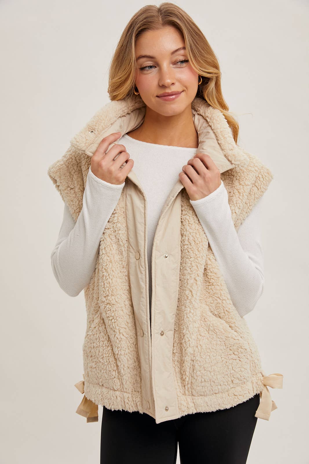 Mock Neck Sherpa Vest