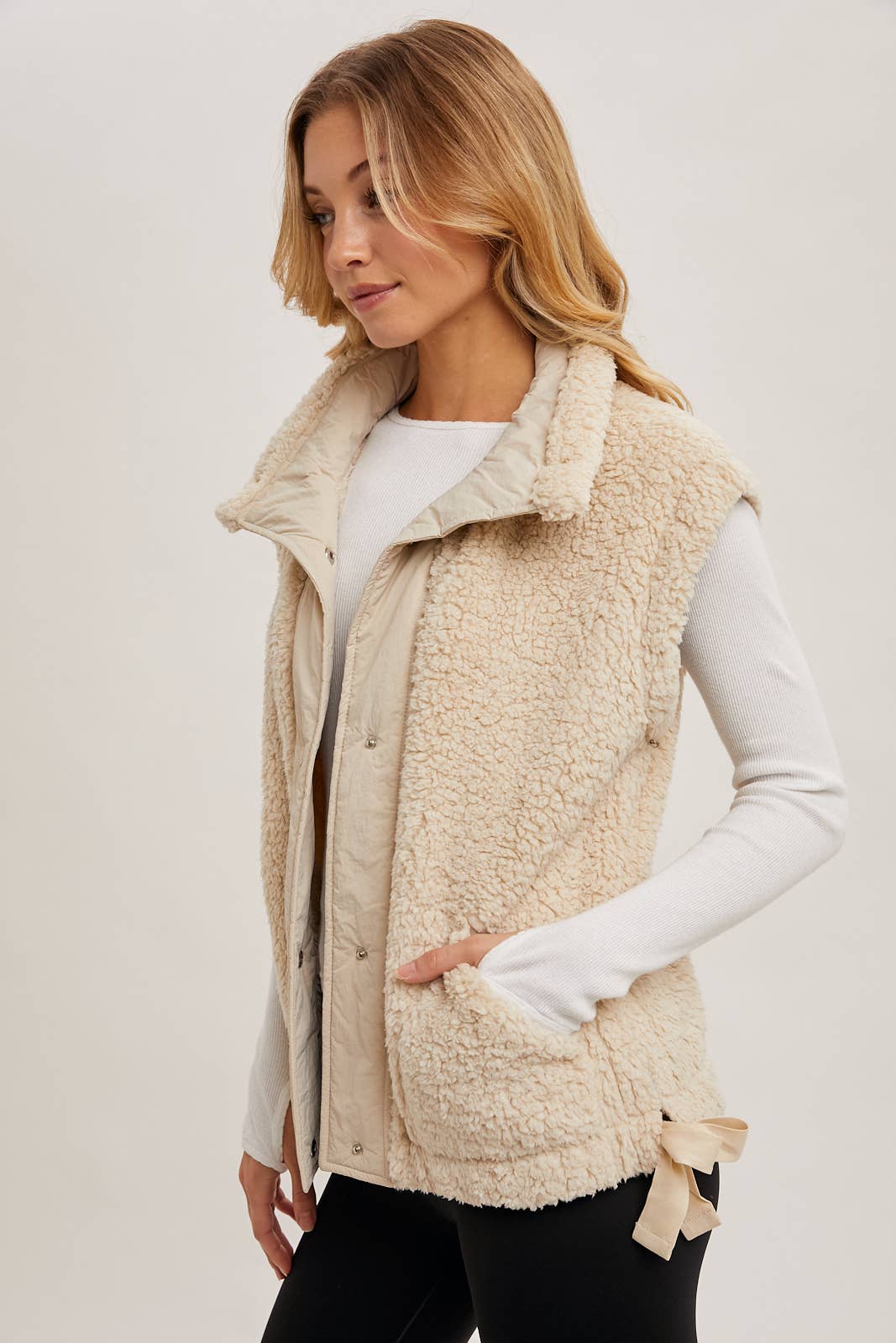 Mock Neck Sherpa Vest