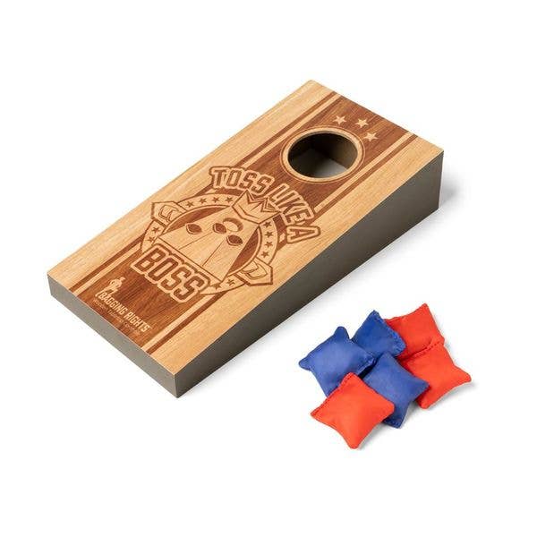 DM Merchandising Modern Monkey Bagging Rights Wooden Tabletop Cornhole