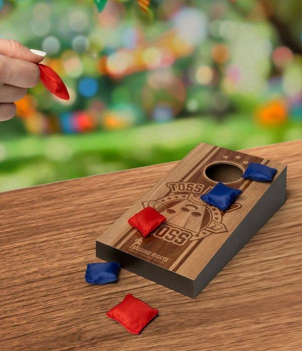 DM Merchandising Modern Monkey Bagging Rights Wooden Tabletop Cornhole