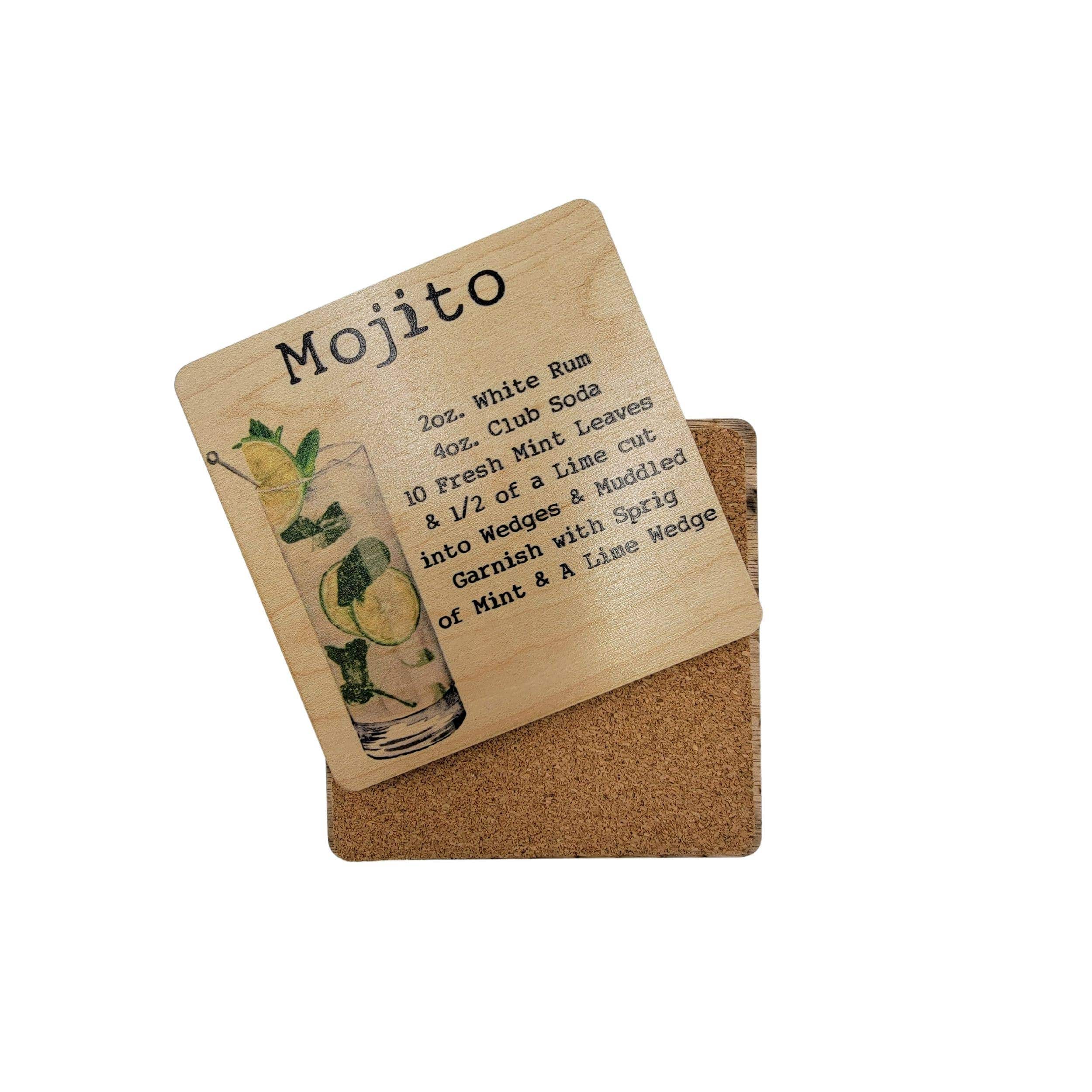 Driftless Studios Mojito Cocktail Wooden Bar Coaster